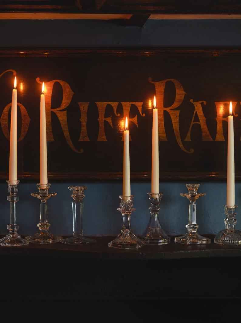 Old Pressed Glass Candlesticks