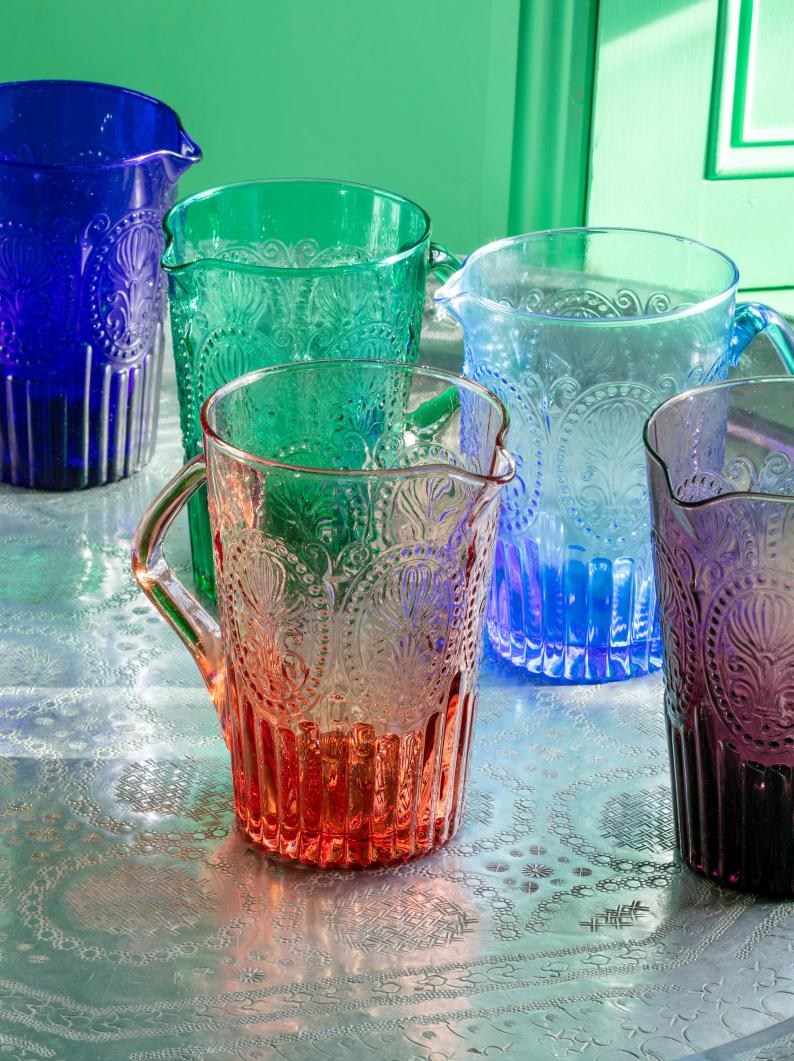 REduced Coloured Glass Jugs