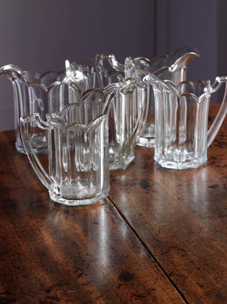 Old Chippendale Glass Jugs