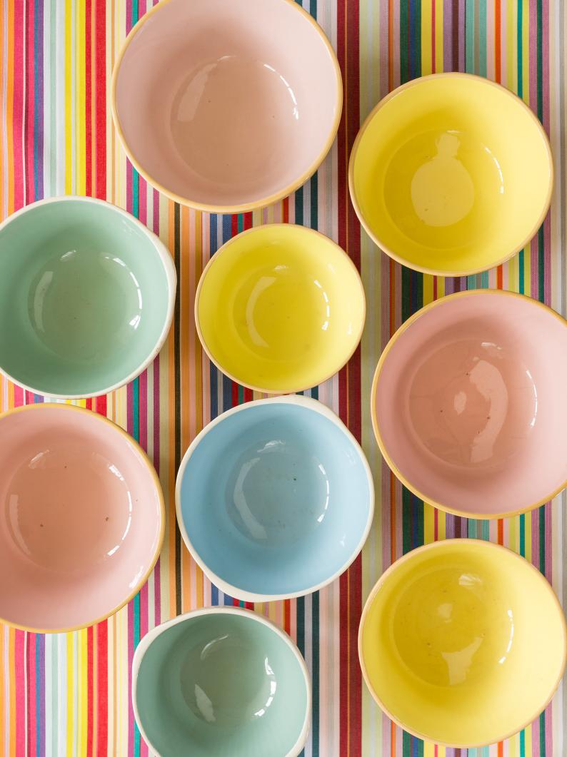 Old Coloured Mixing Bowls