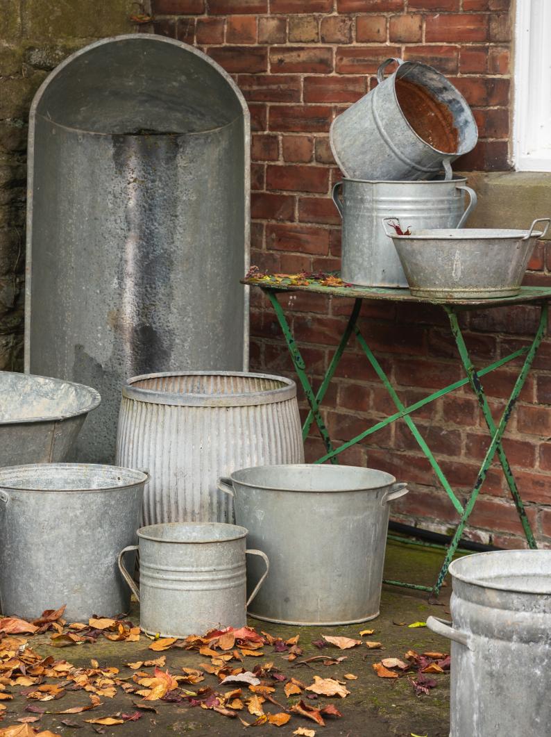 Old Galvanised Planters