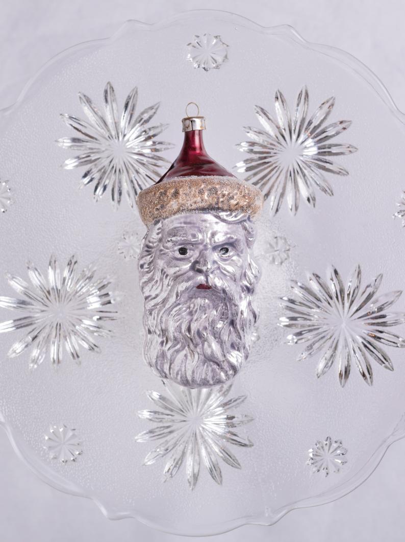 Glass Father Christmas Decoration